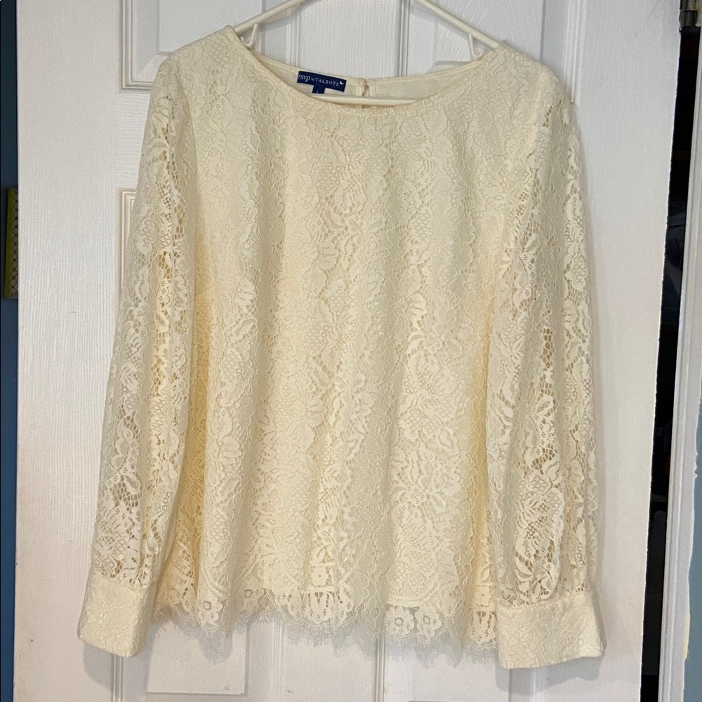 Talbots Ivory Lace Blouse